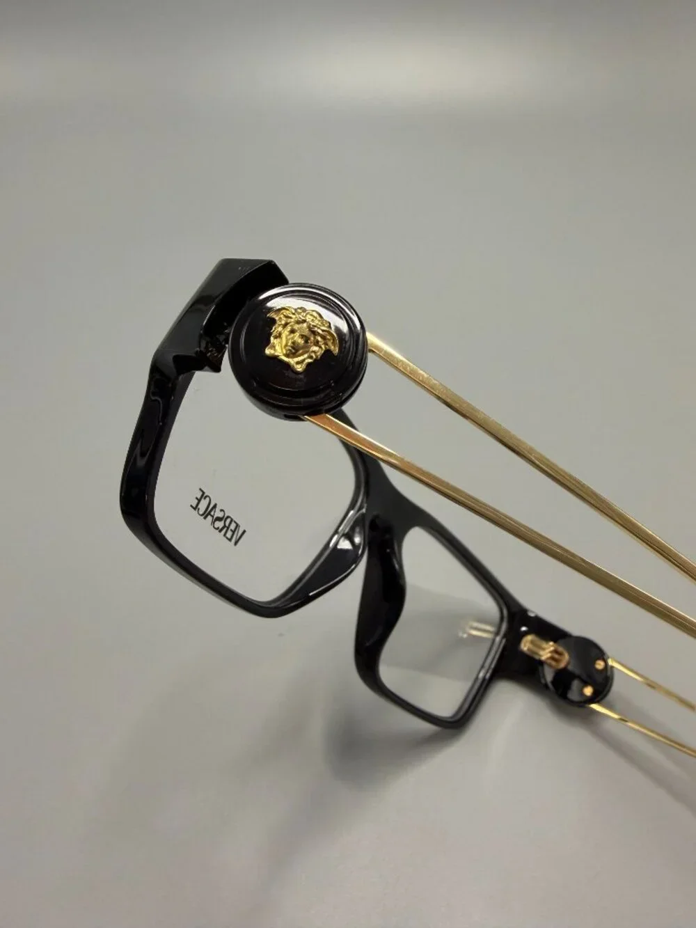 TITLE Versace MOD 3359 GB1 Black Gold Eyeglasses 56-16-140 Made in Italy